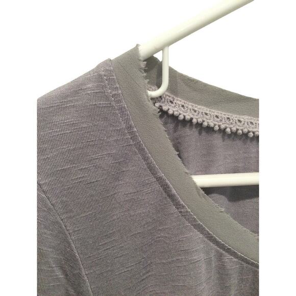 Anthropologie Meadow Rue tunic top blouse womens L lavender purple lace fairy - Picture 4 of 16